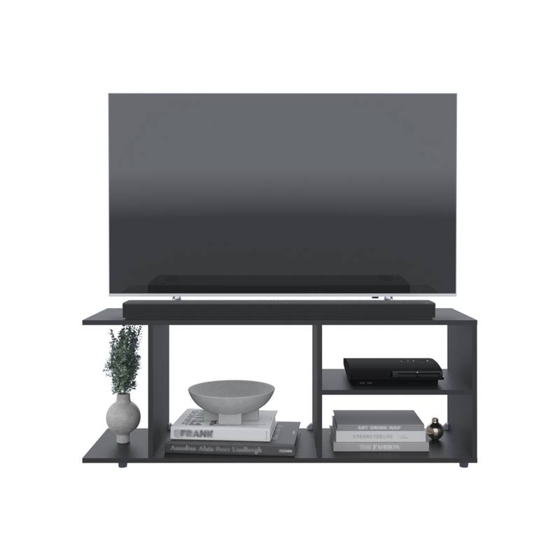 Stylish 65-Inch TV Console Stand with 5 Open Storage Shelves, Easy Assembly, Supports 60" to 69" TVs