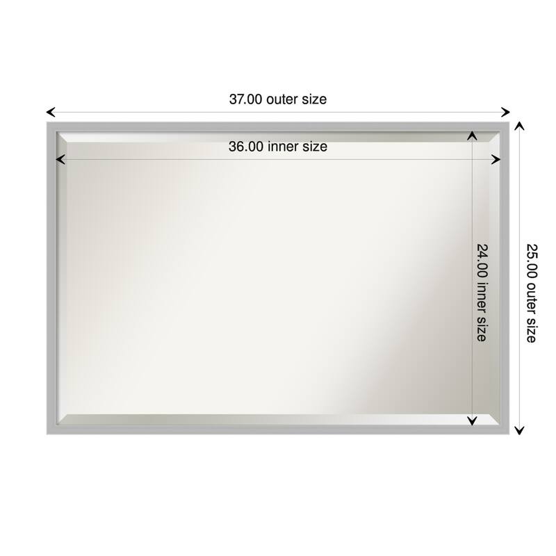 Beveled Wall Mirror - Hera Chrome Frame - Hera Chrome - 37 x 25-inch