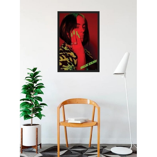 Billie Eilish Green Nails Framed Poster - 24 x 36 Inch - Bed Bath