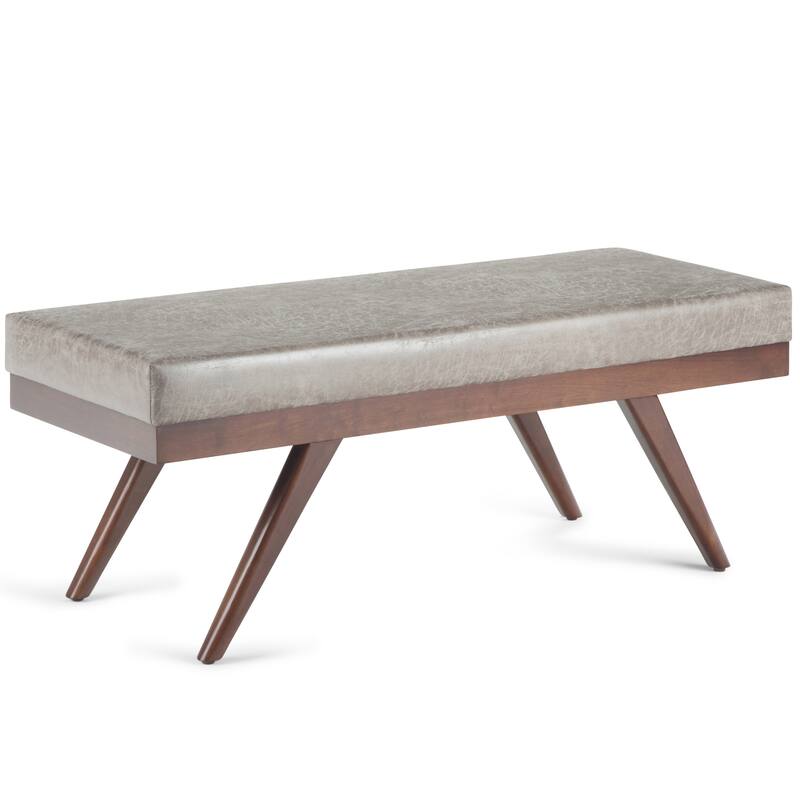 WYNDENHALL Nadine 48 inch Wide Mid Century Modern Rectangle Ottoman Bench