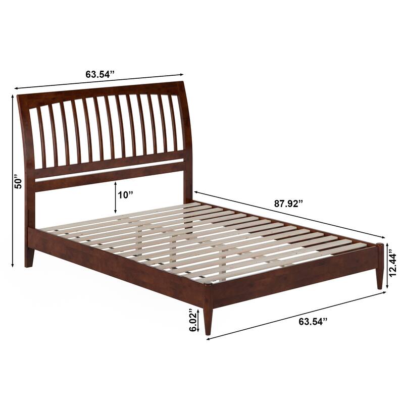 Orleans Solid Wood Low Profile Sleigh Platform Bed