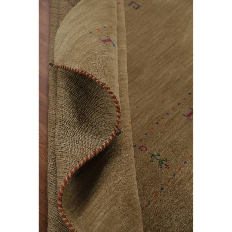 Hand Knotted Oriental 100% Wool Carpet Tribal Animal Pictorial Brown Gabbeh Area Rug - 7' 9'' X 4' 10''