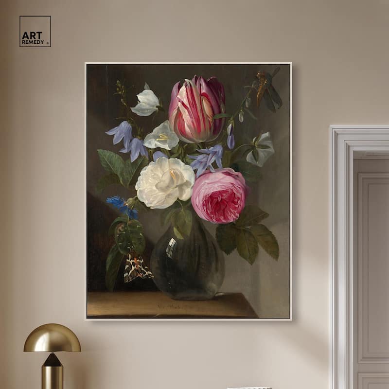 Roses and a Tulip Canvas by Art Remedy