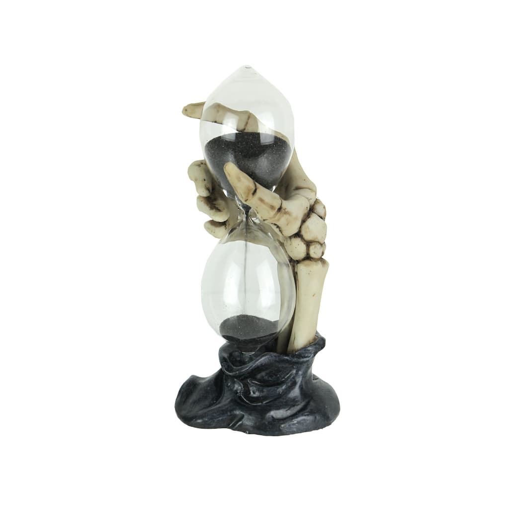Creepy Skeleton Hand Bone Finish Hourglass Sand Timer - 6.5 X 3 X 2.5 inches