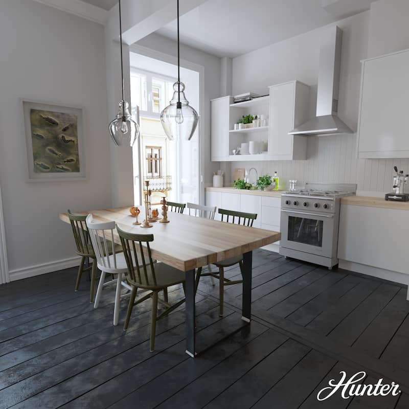 Hunter Maple Park 1 Light Pendant - Kitchen Island, Dining room, Entry - Modern Farmhouse, Transitional, Contemporary