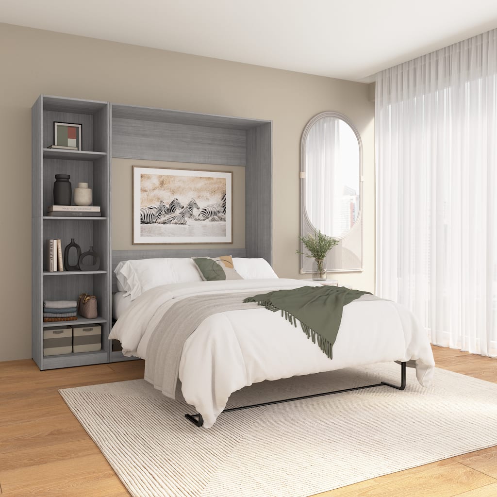 Claremont Full Murphy Bed with Closet Organizer (79W) by Bestar