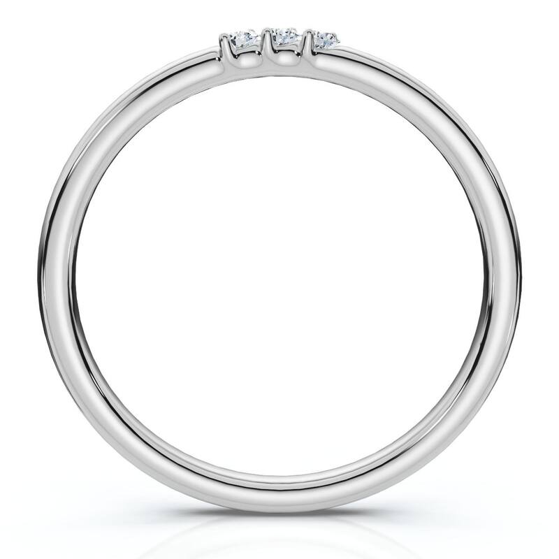 Bliss Diamond Delicate Diamond 3-Stone Minimalist Anniversary Wedding Ring Gold Lab Grown