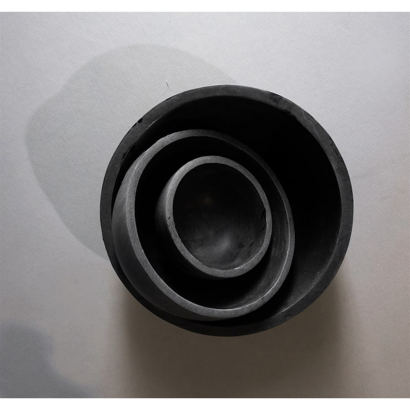 Med. Soapstone Round Bowl 6"Dia - Grey
