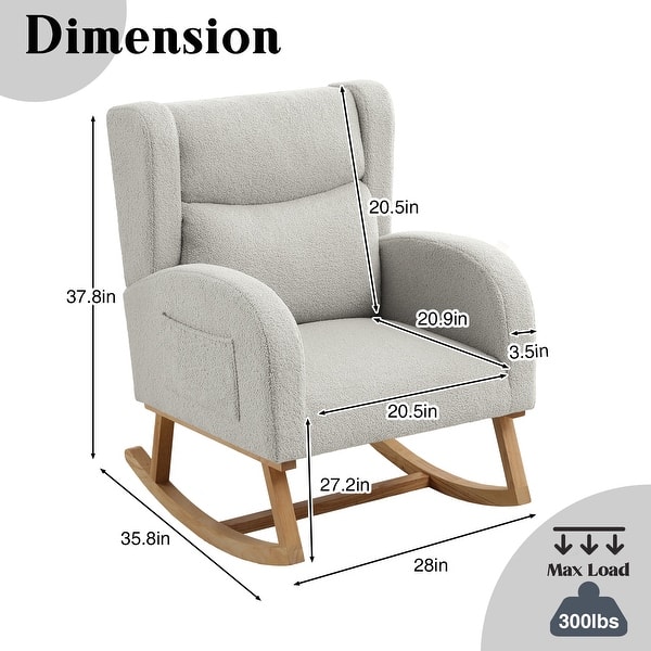 dimension image slide 1 of 5, HOMYKA 28" Wide Rocking Chair for Nursery