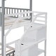 preview thumbnail 12 of 22, Twin Over Twin House Bunk Bed with Storage Stairs, Solid Wood Bedframe