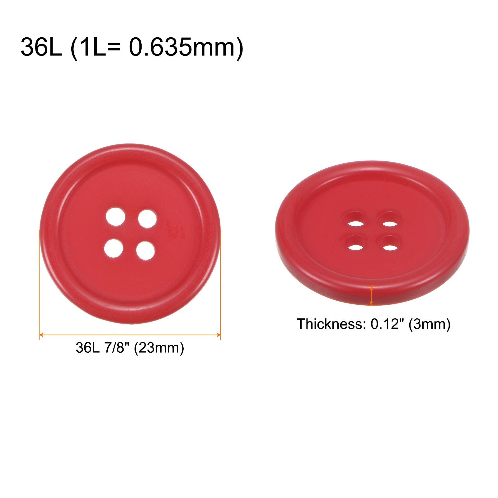 Sewing Buttons Resin Round Flat 4-Hole Craft Replacement Buttons for Sewing Clothing and DIY