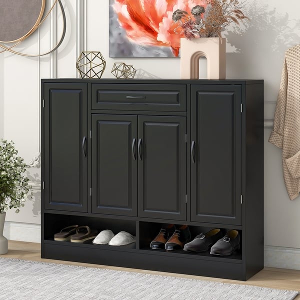 Simple Carbon Steel Kitchen Cabinets Floor Rack with Flip Door