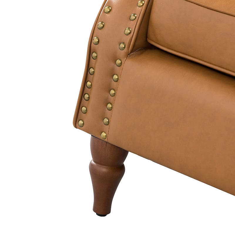 Mycenae Upholstered Accent Armchair with Nailhead Trim Set of 2