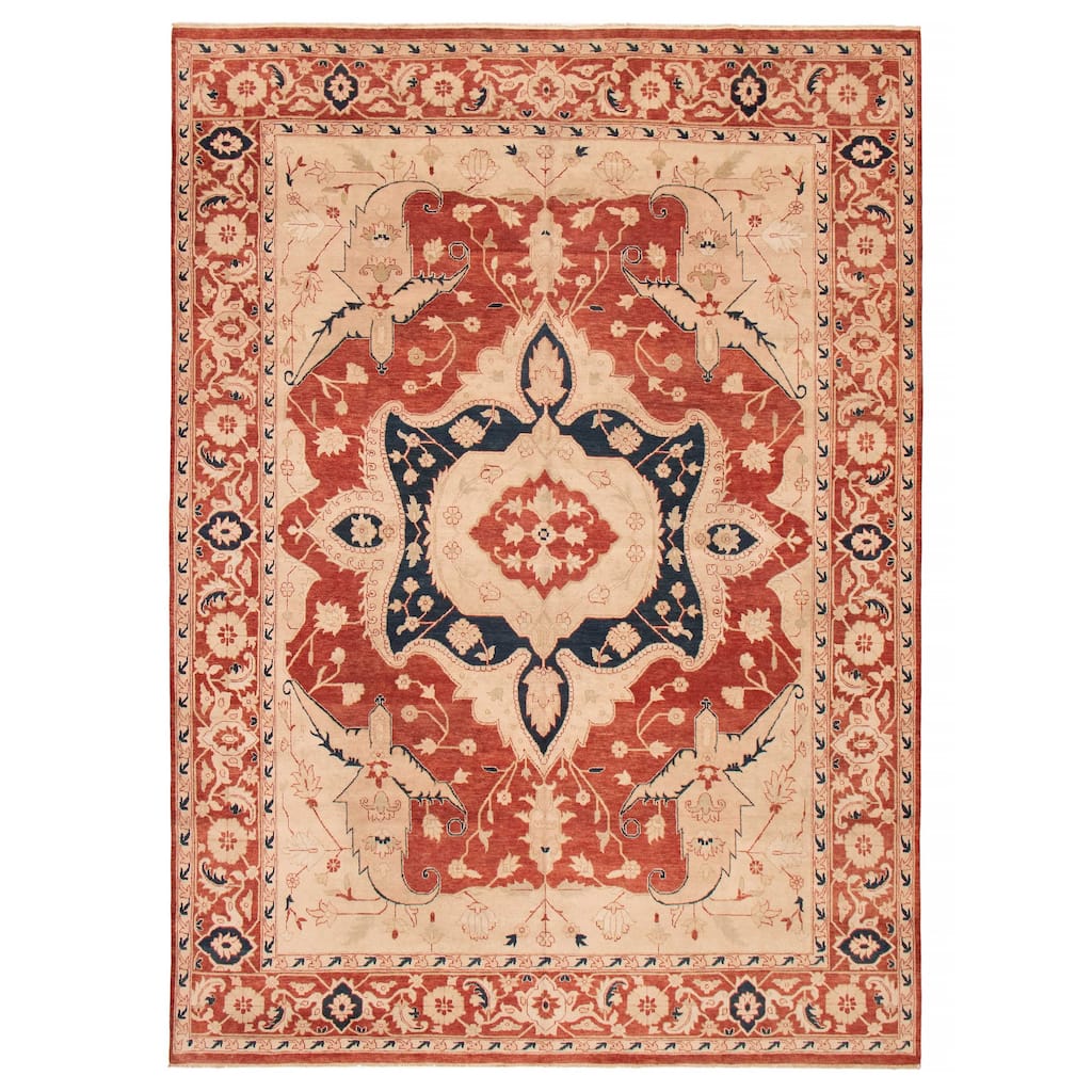 ECARPETGALLERY Hand-knotted Chobi Finest Copper Wool Rug - 9'8 x 13'7