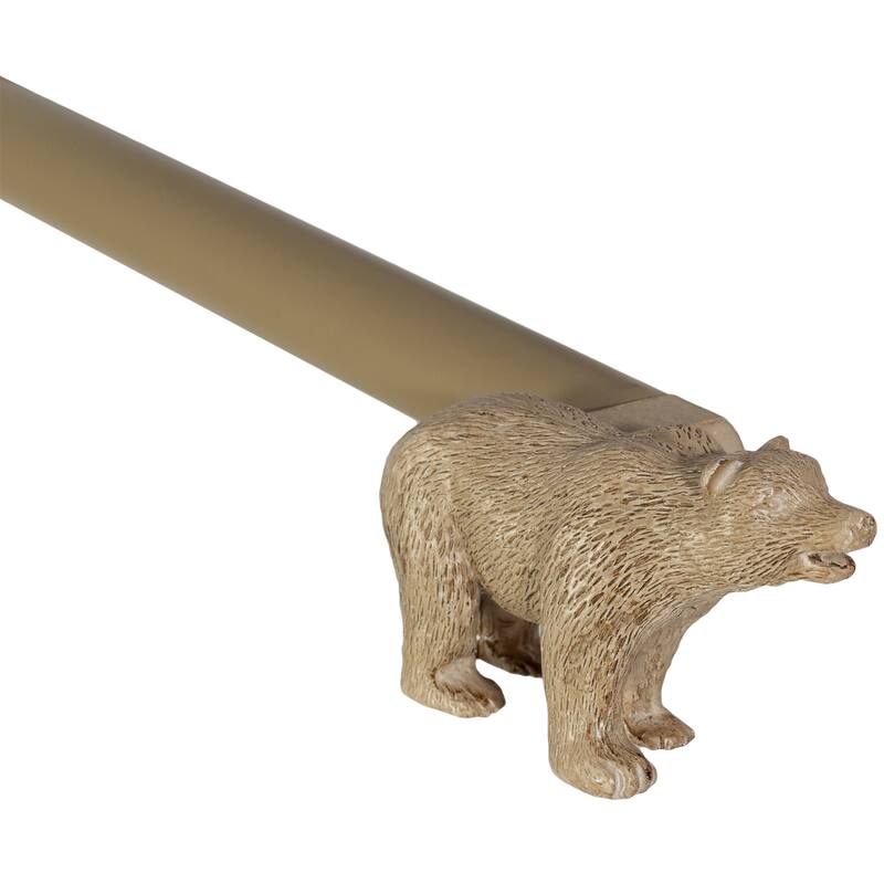 Farmhouse Bear 3/4" Curtain Rod Adjustable Designer Window Treatment Set