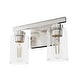 preview thumbnail 2 of 36, Hunter Hartland Bathroom Vanity Wall Light, Damp Rated - Transitional, Rustic, Contemporary - Clear Seeded Glass