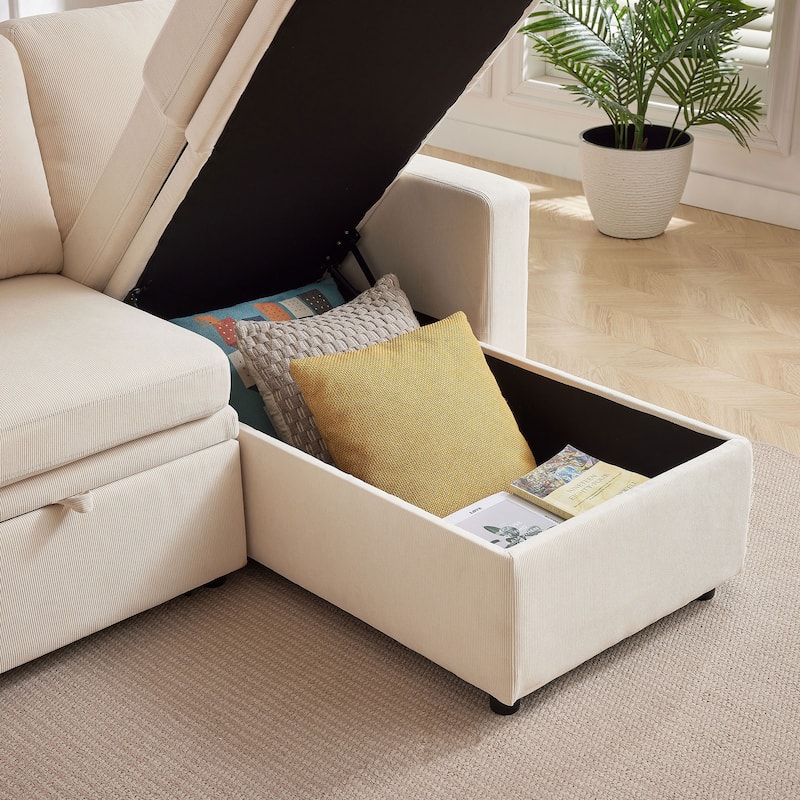 78.94" Pin Striped Fabric Sleeper Sofa