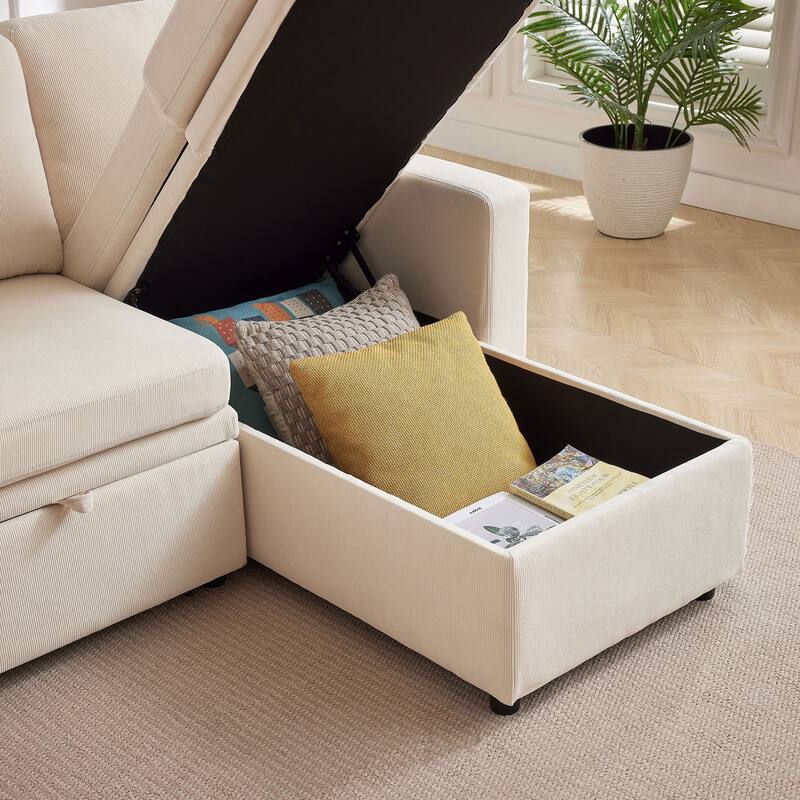 78.94" Striped Fabric Sleeper Sofa