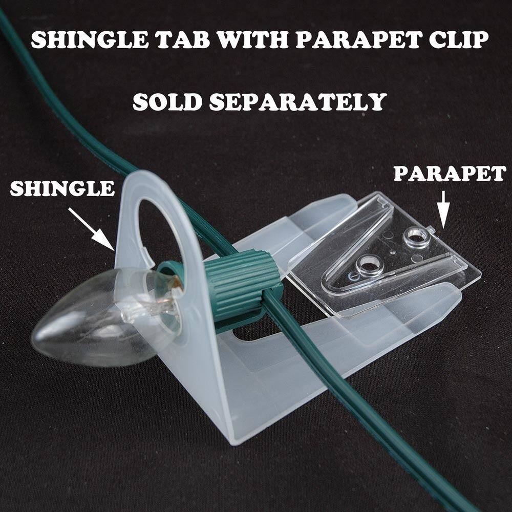 39001 Shingle Tab Christmas Light Clip, C7/C9 Base, PVC Plastic, 50