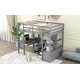 preview thumbnail 4 of 10, Gray Twin Size Pine Loft Bed with Built-in Desk & Drawers