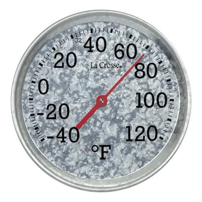 La Crosse Analog Galvanized Metal 8 Inch Dial Thermometer