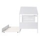 preview thumbnail 6 of 89, Twin Size House Bed Wood Slats Platform Bed Creativity Kids Bed Frame with Skylight, Storage Shelf, Trundle Bed