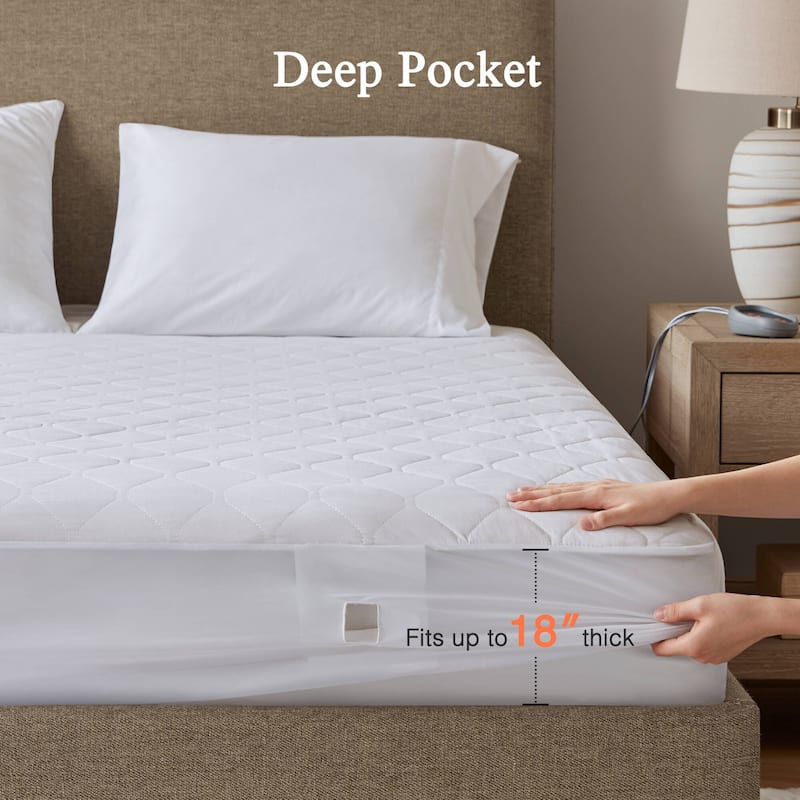 Beautyrest Cotton Blend Heated Mattress Pad - White