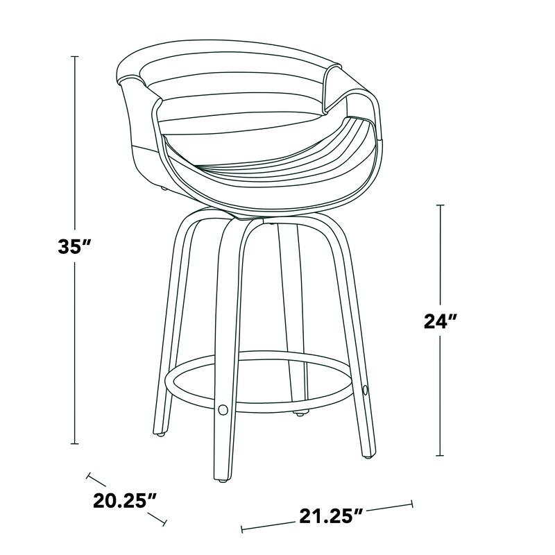 Carson Carrington Kanteborg 24" Fixed-Height Counter Stool with Round Footrest (Set of 2)