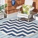 preview thumbnail 67 of 171, SAFAVIEH Courtyard Joycelyn Indoor/ Outdoor Waterproof Patio Backyard Rug 5'3" x 5'3" Round - Navy/Beige