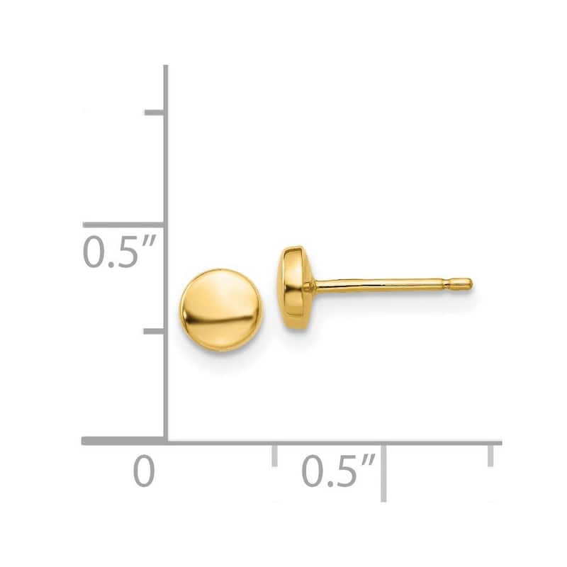 Curata 14k Yellow Gold 5mm Polished Half Ball Post Earrings