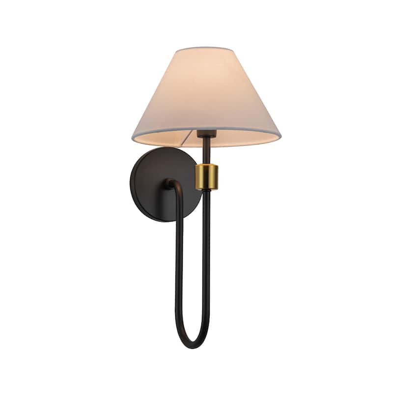 Artcraft Providence 1-Light Wall Sconce - Black with Brushed Brass Accent