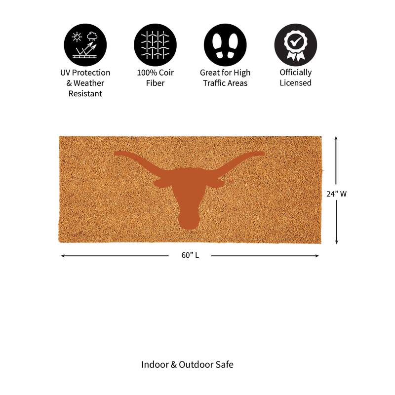 University of Texas Full Color Indoor/Outdoor Coir Mat