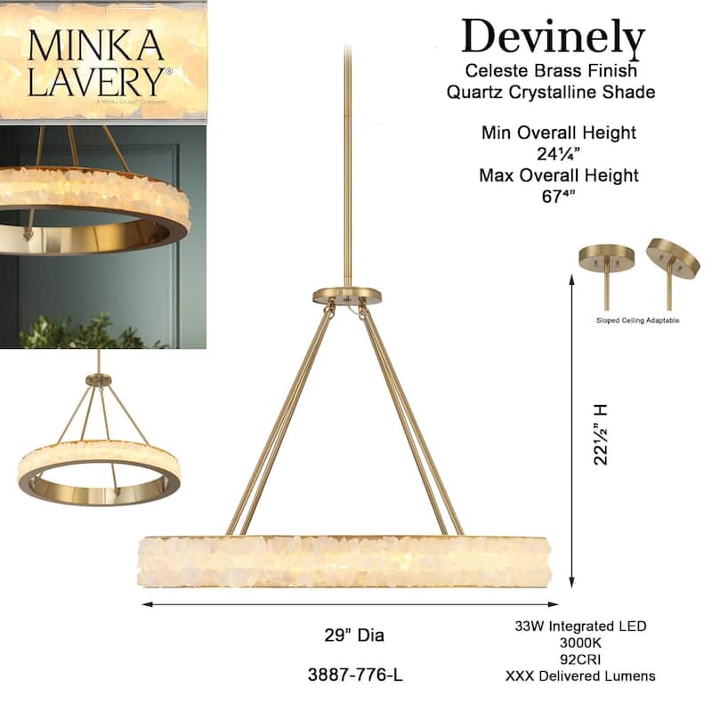 Minka Lavery 3887-L Divinely 29" Wide LED Crystal Ring Chandelier