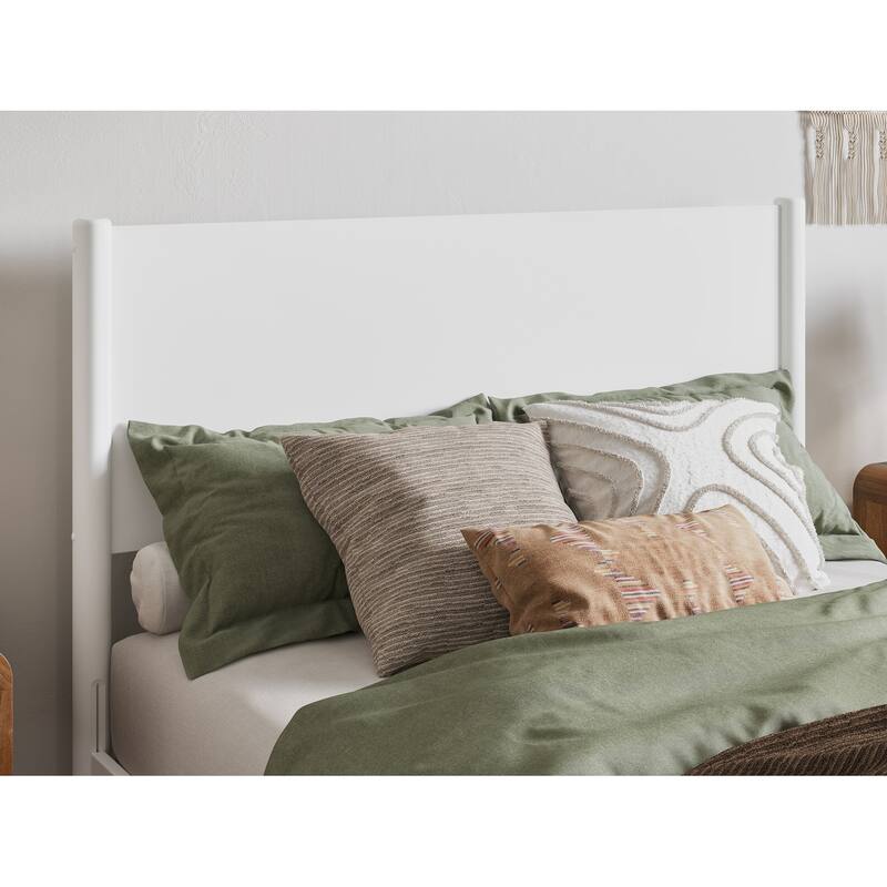 Solid Wood Low Profile Platform Bed - Full Size Bed Frame with Headboard - Modern Bedroom Furniture