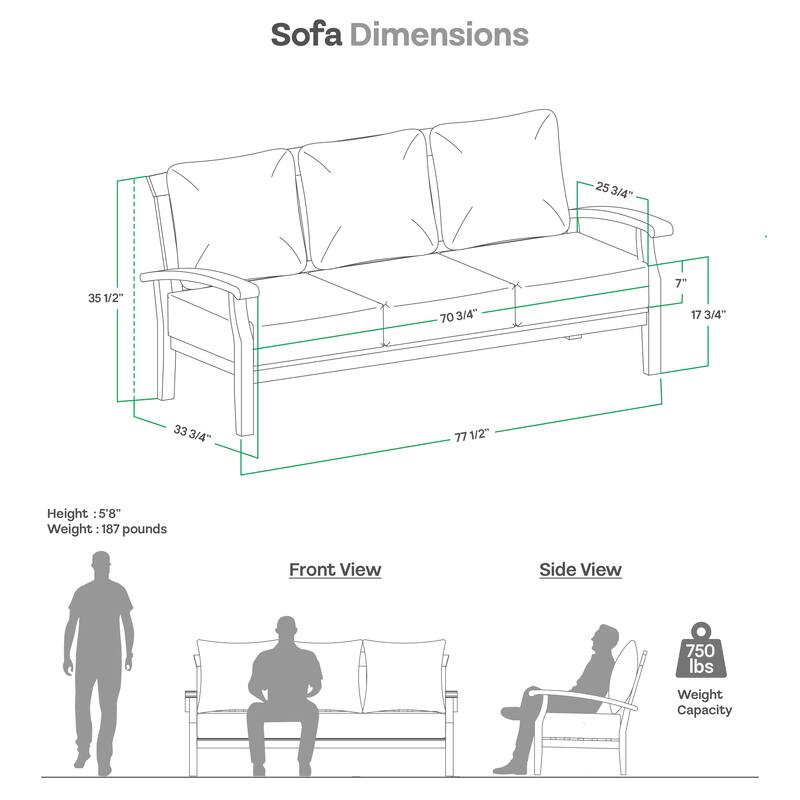 Cambridge Casual Leon 5-Piece Teak Patio Conversation Set with Cushions