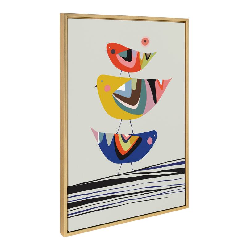 Kate and Laurel Sylvie The Family Tree Framed Canvas By Rachel Lee - 23x33 - Plastic - Gold