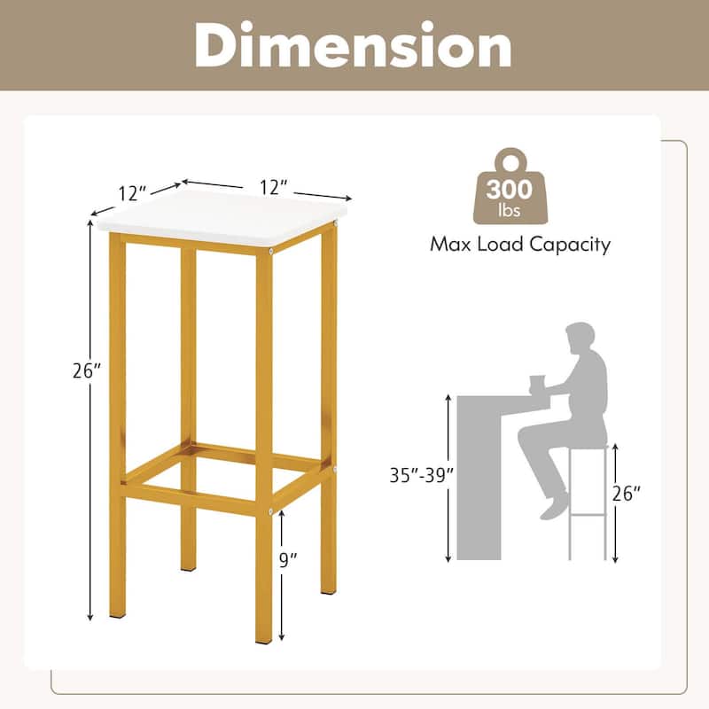 4PCSBar Stools Backless Barstools Industrial Counter Height Stools