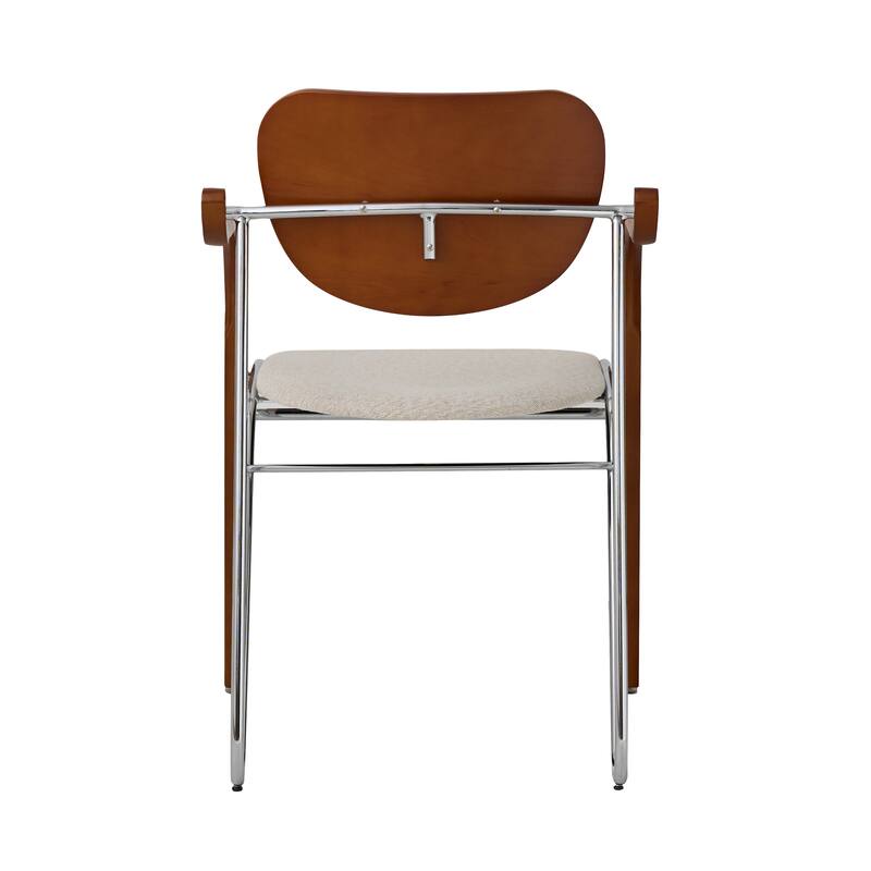 Pasargad Home Gifu Beige/Brown Armchair - W21.5"xD21.7"xH31.5"