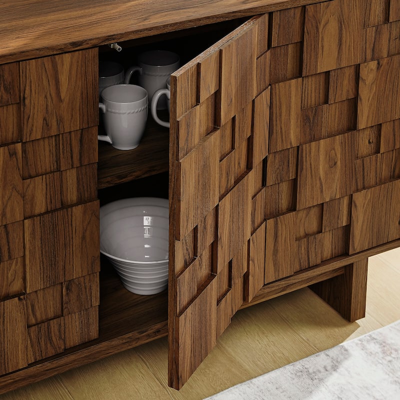 Owen 59 Inch 4 Door Geometric Sideboard