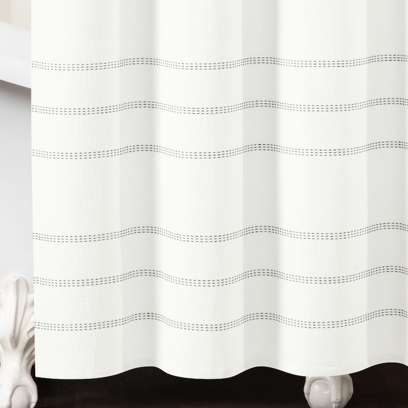 Lush Decor Modern Galaxy Waffle Woven Cotton Shower Curtain Single