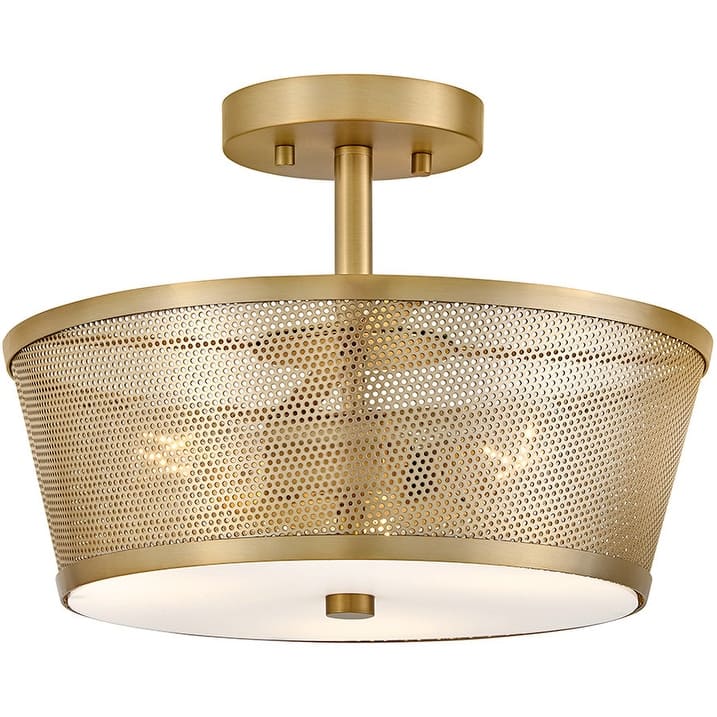 Lark 84421 Cash 3 Light 14" Wide Semi-Flush Ceiling Fixture with Metal