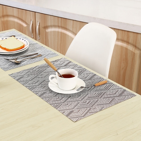 Tableware Dining Pad Lattice Waterproof Pvc Table Mat Placemat