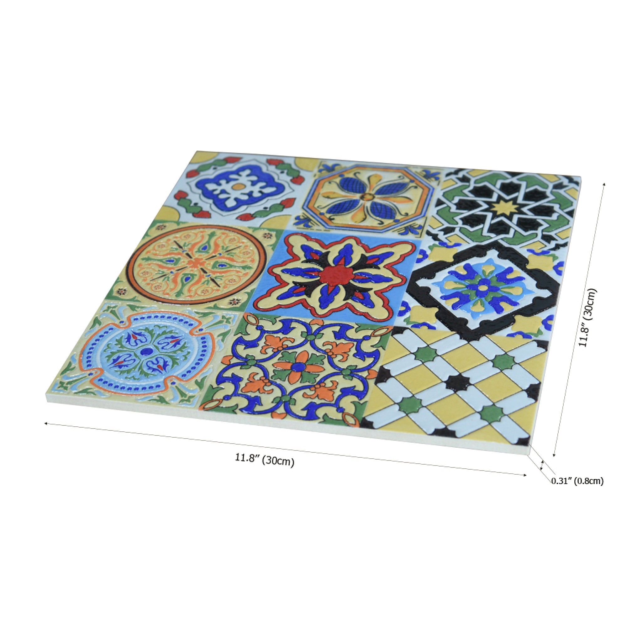 Art3d 5-Pack Peel And Stick Backsplash Tile – 30x30cm EVA Gray Talavera Mexican Style, Heat & Humidity Resistant For Kitchen Or Bath