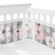 preview thumbnail 1 of 4, Sweet Jojo Designs + BreathableBaby Breathable Mesh Crib Liner Pad Grey Boho Floral Girl -Bohemian Shabby Chic Watercolor Flower
