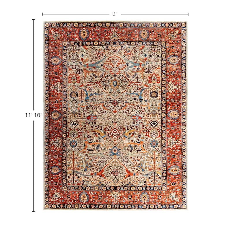 Serapi One-of-a-Kind Hand-Knotted Area Rug - Beige, 9' 0" x 11' 10" - 9' 0" x 11' 10"