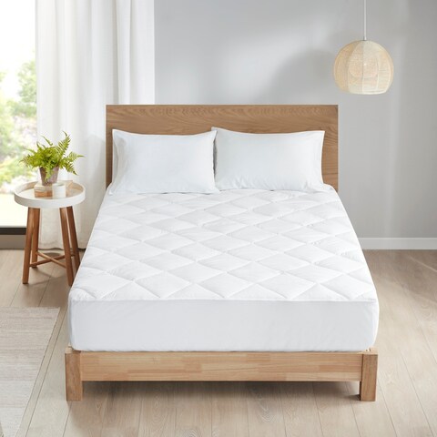 Allergen Barrier White Anti-Microbial Mattress Pad by Clean Spaces