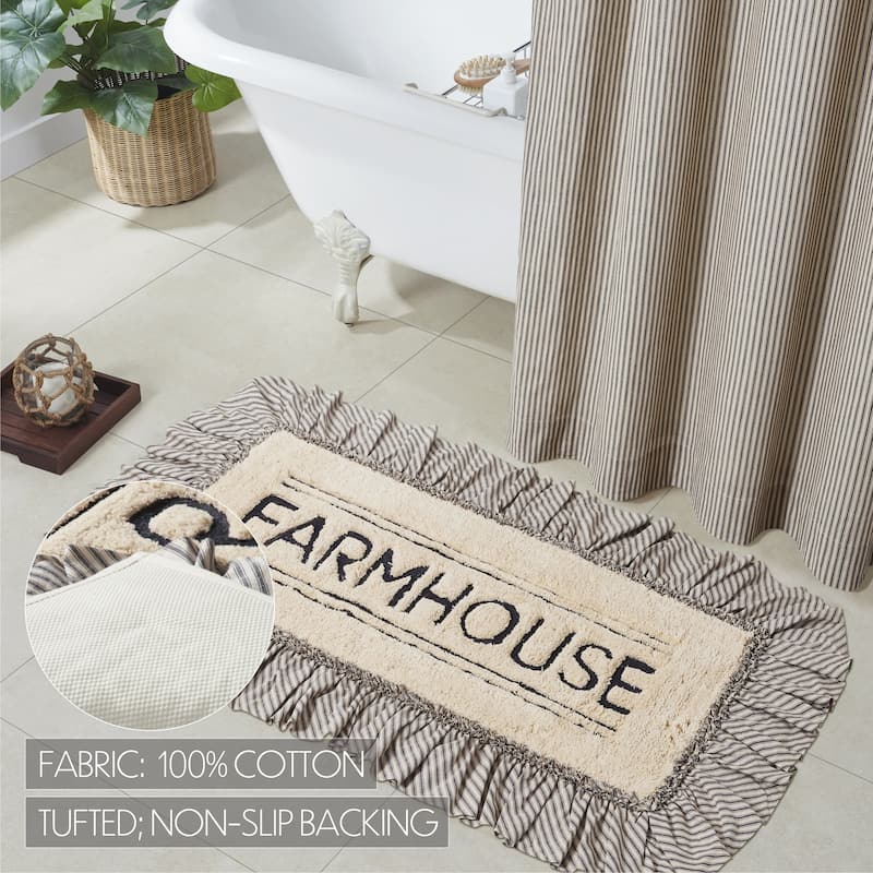 Sawyer Mill Charcoal Farmhouse Bathmat 27x48 - 27x48 - Black