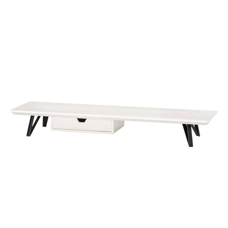 Jani Wood Monitor Stand Riser Desk - Ergonomic Design Stand, Desktop Organizer Table for Home, Office Workspace, Gaming Desk