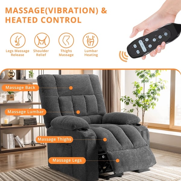 Recliner Chair with Vibrating Massage and Heating, Home Theater Seating  with Lumbar Support - Bed Bath & Beyond - 42605351