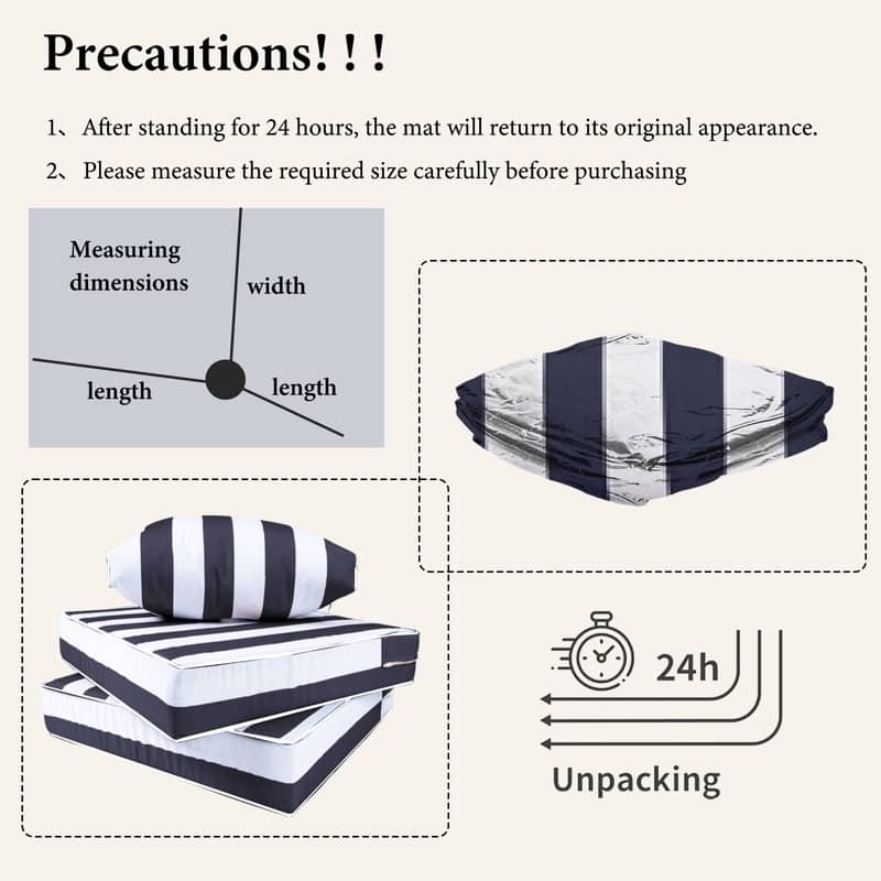 14pcs Outdoor Couch Cushions,4" Waterproof Sectional Rattan Conversation Set Cushions(Only Cushions+Covers,No Sofa) - 14PCS